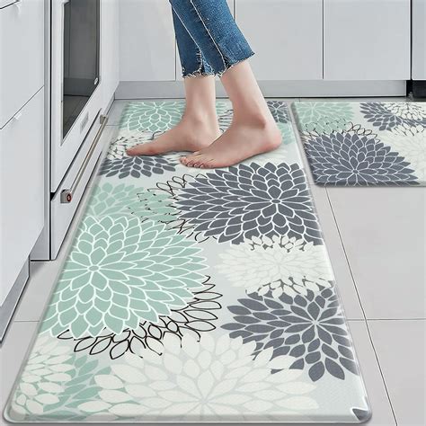 Amazon.com: Anti Fatigue Kitchen Mat 2PCS,Boho Floral Kitchen Rugs Non ...