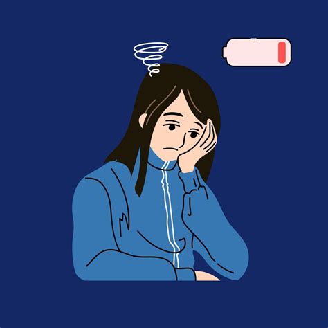 Tired Cartoon Woman