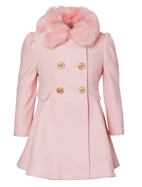 Cremson Girls’ Wool Blend Princess Winter Dress Pea Coat Jacket Faux ...