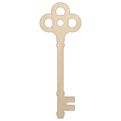 Vintage Skeleton Key Unfinished Wood Shape Piece Cutout for DIY Craft ...