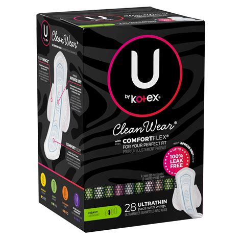 U By Kotex CleanWear Ultra Thin Heavy Feminine Pads with Wings - Shop ...