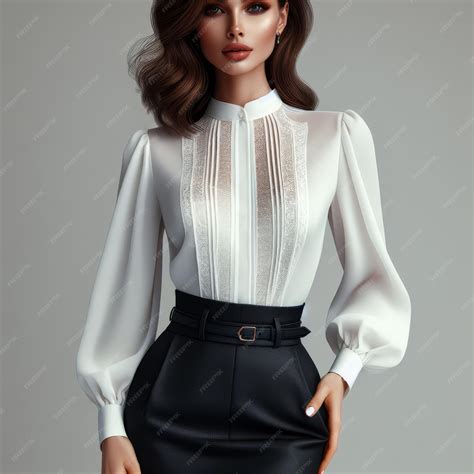 Premium Photo | Elegant white blouse with delicate embroidery for the ...