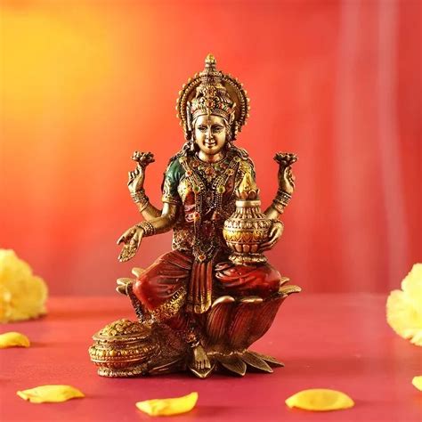 Craftvatika Lakshmi Devi Idol Statue For Home Puja Goddess Laxmi ...