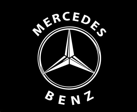 Mercedes Benz Logo Brand Symbol With Name White Design german Car ...