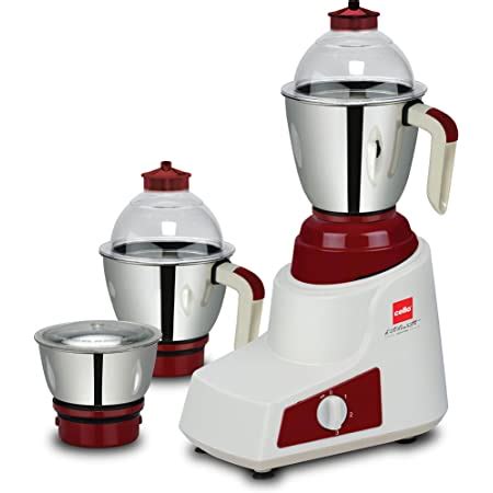 Cello Grind and Mix Crysta 750 W, 3 Jar Mixer Grinder, Maroon : Amazon ...