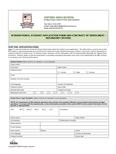 Fillable Online Forms & Fees - OXFORD AREA SCHOOL Fax Email Print ...
