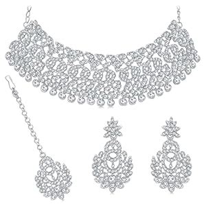 Sukkhi Padmavti Traditional Rhodium Plated Austrian Diamond Choker ...