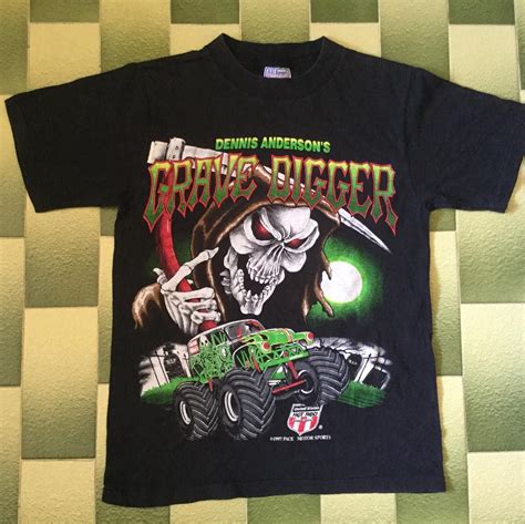 . Vintage 1997 Dennis Anderson’s Grave Digger T-Shirt Size S (36) Made ...
