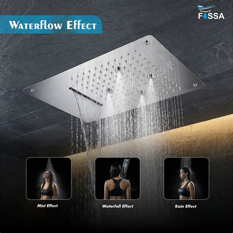 Three Mode Overhead Shower 19x13 Inch | Mist Rain Waterfall – Fossa Home
