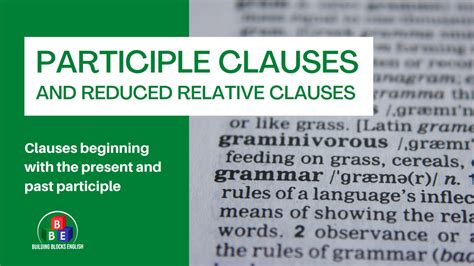 Image result for Reducec Relative Participle Clauses
