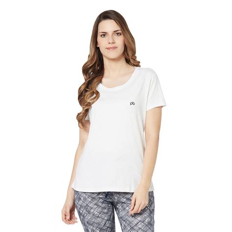 Buy Groversons Paris Beauty Women's Cotton Rich T-shirt - White Online