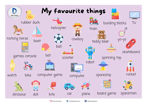 My favourite things – vocabulary! – Dorota Edu Space