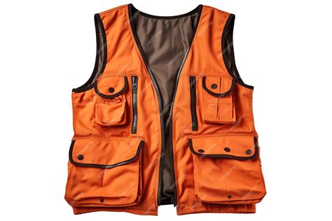 A Blaze Orange Hunting Vest With Multiple Pockets Ready for the Field ...