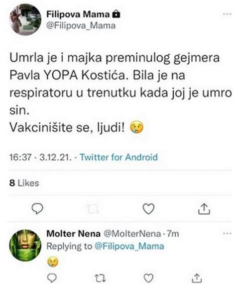 BILA NA RESPIRATORU KAD JOJ JE SIN UMRO: Preminula majka srpskog ...