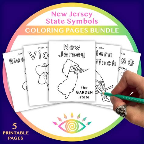 NEW JERSEY State Symbols Coloring Pages Bundle - Instant Download - Etsy