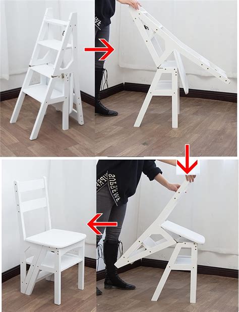 UWEREBFM Ladder Chair Wooden 4-Step Folding Step Stool India | Ubuy