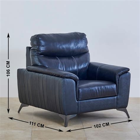 Buy Black Is Beautiful Half Leather 1-Seater Sofa - Grey from Home ...