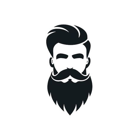 Iconic mens salon logo with sleek beard and mustache ideal for barber ...