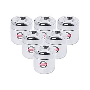 Buy Embassy Stainless Steel Apple Deep Dabba/Canister - Pack of 6 (120 ...