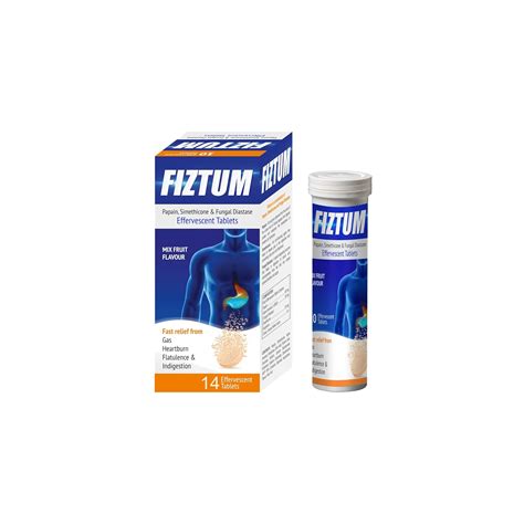 Coral's FIZTUM Simethicone, Papain & Alpha amylase effervescent tablets ...