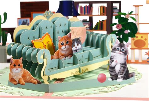 Magic Ants 3D Pop Up Cat-Themed Birthday Greeting India | Ubuy