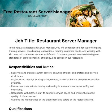 Server Job Description
