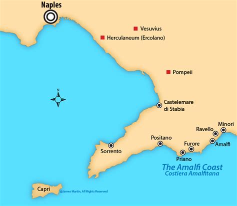 Amalfi Coast Map and Transportation | Martha's Italy