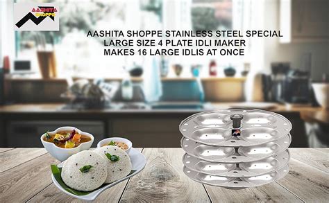 Aashita Shoppe 5 plates stainless steel heavy deep idly stand/idly ...