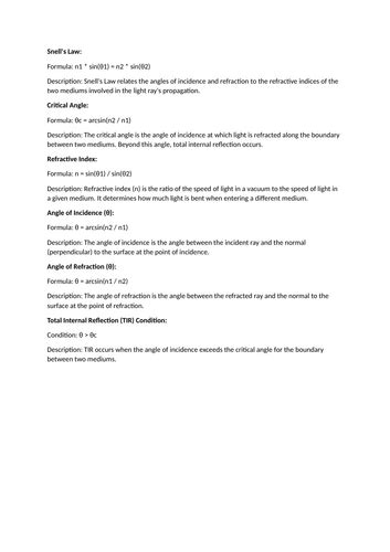 Image result for Total Internal Reflection GCSE