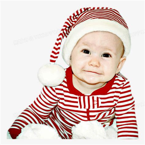 可爱圣诞宝宝红白条纹圣诞帽子素PNG图片素材下载_帽子PNG_熊猫办公