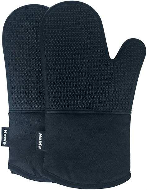 Silicone Oven Mitt Gloves With Heat Resistant Up To 500f For Smokers ...