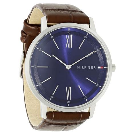 Buy Online Tommy Hilfiger Quartz Analog Blue Dial Leather Strap Watch ...