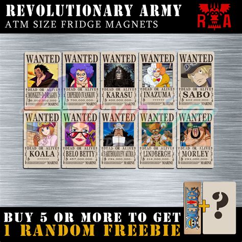 Revolutionary Army | One Piece Wanted Posters ATM Size Ref Magnets ...