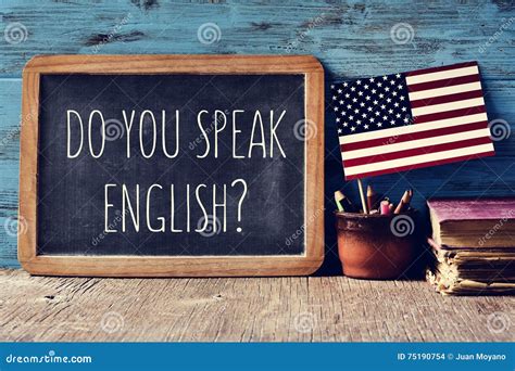 Question Do You Speak English? in a Chalkboard Stock Photo - Image of ...