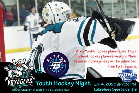 Jan 4, 2025 Muskegon Voyagers vs Alpena 45ers, Youth Hockey Night ...