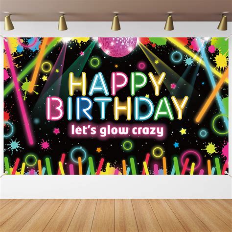 Buy Neon Birthday Party Decorations Supplies Let Glow Party Banner ...