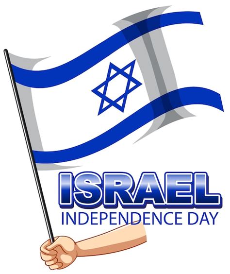 Israel independence day hand holding flag cartoon | Premium Vector