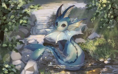 vaporeon (pokemon) drawn by momomo12 | Danbooru