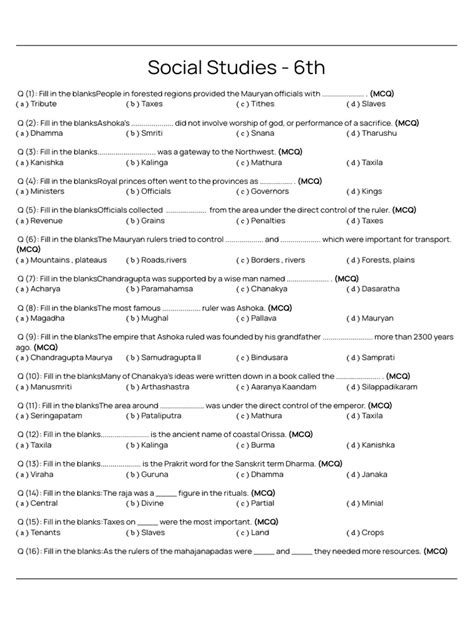 Image result for SST Answer Key