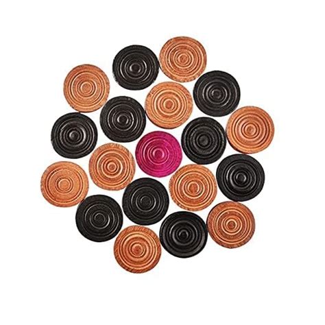 Bulldong Wooden Case Carrom Playing Coins | 24 Wooden Coins : Amazon.in ...