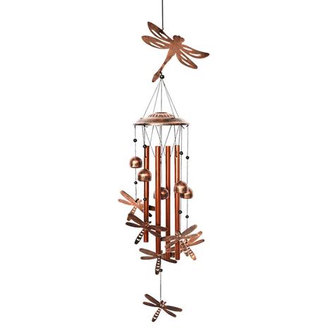 BLESSEDLAND Dragonfly Wind Chimes-4 Hollow Aluminum Tubes -Wind Bells ...