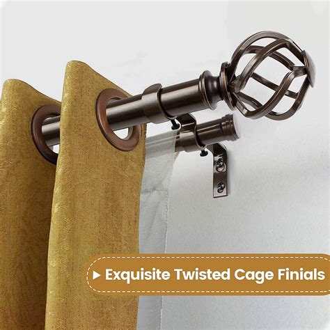 Buy KAMANINA 1 Inch Double Curtain Rods 72 to 144 Inches (6-12 Feet ...