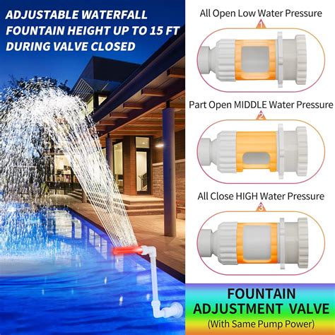 Buy Pool Water-Cooler Fountain w/ LED-Light Sprinkler-Head - Water ...