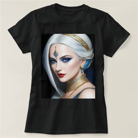 T-shirt Beautiful Goddess with white hair Ai Generated Art Beautiful ...