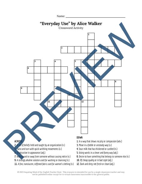 "Everyday Use" by Alice Walker Vocabulary Games and Activities | Made ...