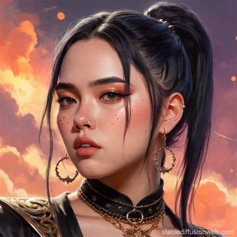 Goth Asian American Woman | Stable Diffusion Online