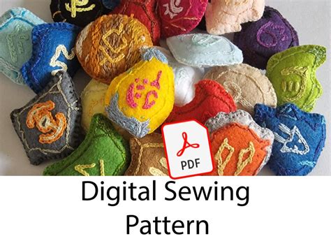 Buy FFXIV Job Stones Sewing Pattern FF14 Soul Crystal Hand Embroidery ...