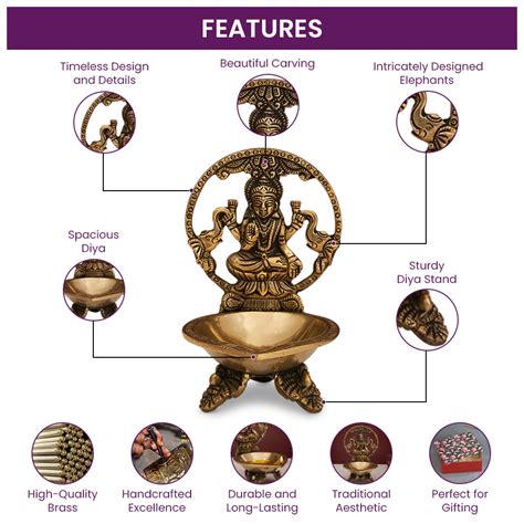 Brass Decorative Goddess Laxmi Diya With Stand – DecorTwist