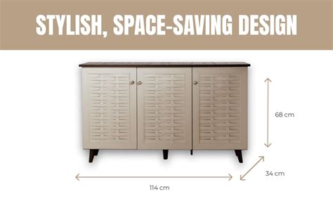 DeckUp Plank Bei 3-Door Engineered Wood Shoe Rack with Wooden Legs ...