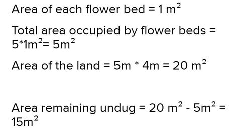 9. Five square flower beds each of sides 1 m are dug on a piece of land ...